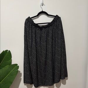 Black & White Polka Dot Midi Skirt